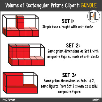 Preview of Volume of Rectangular Prisms - Clipart BUNDLE