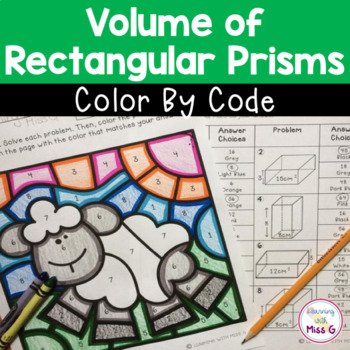 Preview of Volume of Rectangular Prisms Color By Number Worksheets