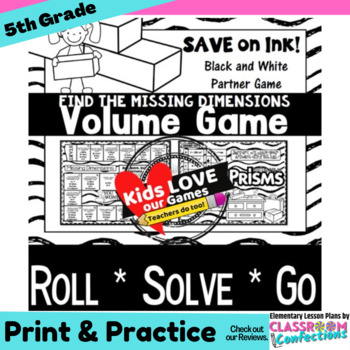 Preview of Volume of Rectangular Prisms Game: Find the Missing Dimensions: 5th Grade Game