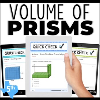 Preview of Finding Volume of Rectangular Prisms Google Forms - Volume Practice Quick Checks