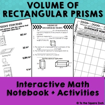 Preview of Volume of Rectangular Prisms Interactive Notebook | Notes & Activities