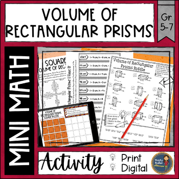 Preview of Volume of Rectangular Prisms Math Activities - Math Puzzles and Math Riddle