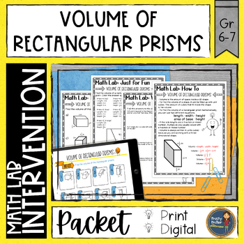 Preview of Volume of Rectangular Prisms Math Lab - Math Intervention - Sub Plans