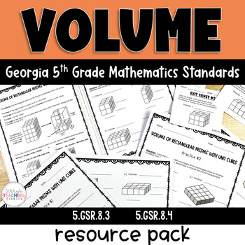 Preview of Volume of Rectangular Prisms - NEW Georgia Math Standards - 5th Grade