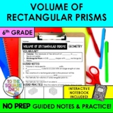 Volume of Rectangular Prisms Notes | Guided Notes | + Inte
