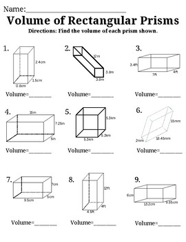 Volume of Rectangular Prisms Practice by Mrs Burt Mathematics | TPT