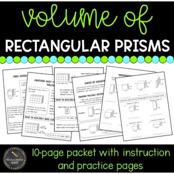 Preview of Volume of Rectangular Prisms Practice Packet (Common Core Aligned)