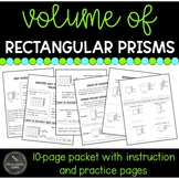 Volume of Rectangular Prisms Practice Packet (Common Core 