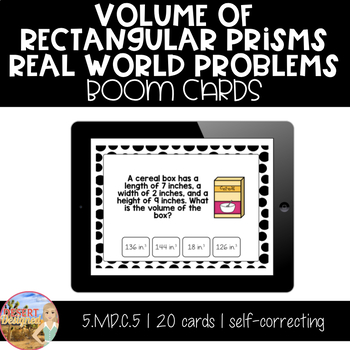 Preview of Volume of Rectangular Prisms Real World Problems - Boom Cards| Distance Learning