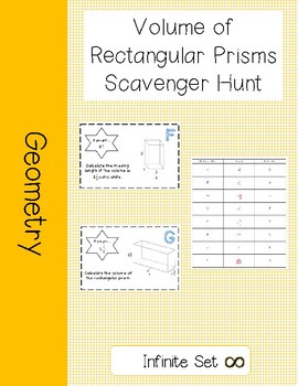 Preview of Volume of Rectangular Prisms Scavenger Hunt