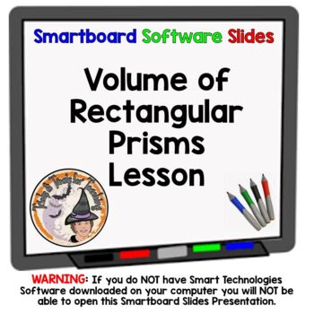 Preview of Volume of Rectangular Prisms Smartboard Slides Lesson