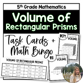 Volume of Rectangular Prisms Task Cards and Bingo for 5th 