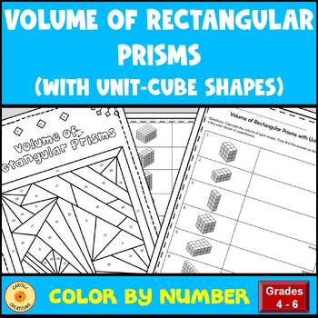 Preview of Volume of Rectangular Prisms Unit Cube Shapes Color By Number and Easel Assmt
