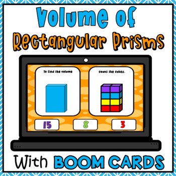 Preview of Volume of Rectangular Prisms Using Unit Cubes BOOM CARDS