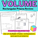 Volume of Rectangular Prisms | Volume Review Packet | Volu