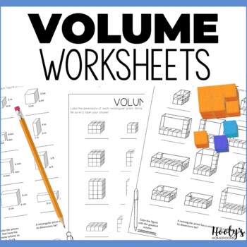 Preview of Finding Volume of Rectangular Prisms Worksheets - 5th Grade Volume Practice
