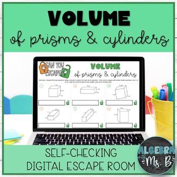 Preview of Volume of Rectangular Prisms and Cylinders Digital Escape Room