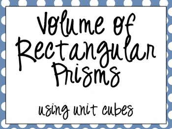 Preview of Volume of Rectangular Prisms using Unit Cubes