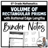 Volume of Rectangular Prisms with Fractional Edges Binder 