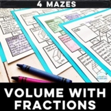 Volume of Rectangular Prisms with Fractions Worksheets | M
