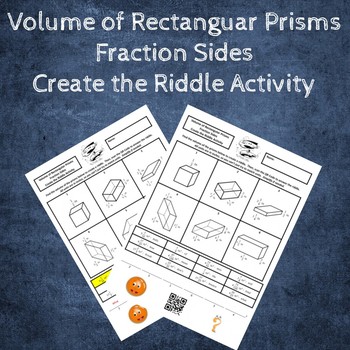 Preview of Volume of Rectangular Prisms with Fractional Sides Create the Riddle Activity