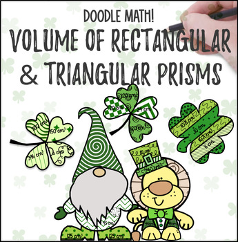 Preview of St. Patrick's Day Volume of Rectangular Triangular Prisms Doodle Color by Number