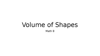 Preview of Volume of Shapes Word Wall