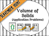 Volume of Solids - Application Problems Scavenger Hunt