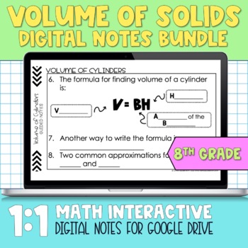Preview of Volume of Solids Digital Notes