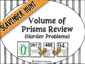 Preview of Volume of Solids Scavenger Hunt & Exit Tickets - Review (Harder problems)