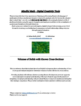 Preview of Volume of Solids with Known Cross-Sections Reference Sheet