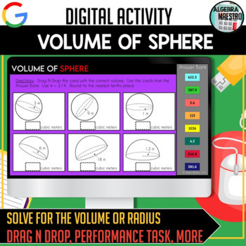 Preview of Volume of Sphere Digital Activity