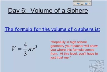 Preview of Volume of Spheres (SCORM)