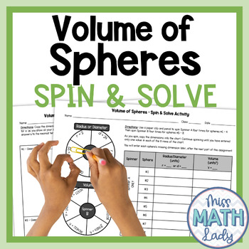 Preview of Volume of Spheres Activity - Find Volume and Find Radius of a Sphere