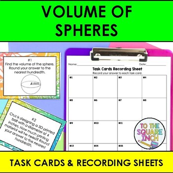 Preview of Volume of Spheres Task Cards | Volume of Spheres Activity