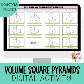 Preview of Volume of Square Pyramids Digital Activity