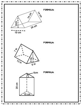 volume of triangular prism worksheets
