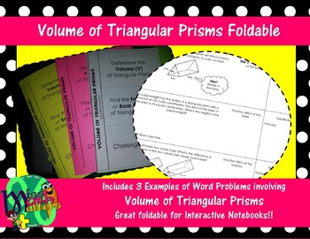 Preview of Volume of Triangular Prisms Foldable | Guided Practice