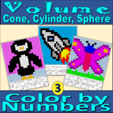 Volume of a Cone, Cylinder, and Sphere - Color by Numbers 