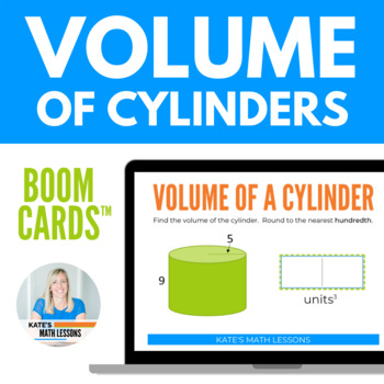 Preview of Volume of Cylinders Digital Activity Boom Cards™ | Self-Checking