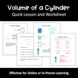 Volume of a Cylinder Worksheet and Answers