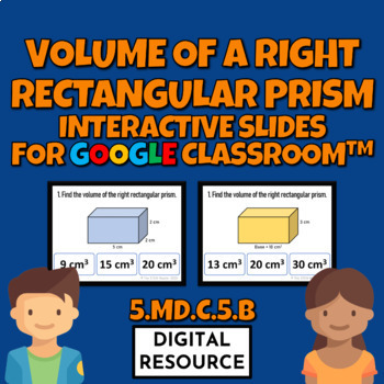 Preview of Volume of a Prism 5.MD.C.5.B Slides for Google Classroom Digital Resource
