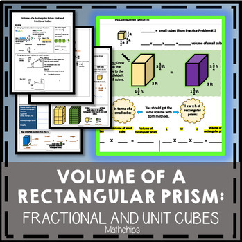 Preview of Volume of a Rectangular Prism: Fractional and Unit Cubes PRINTABLE PACKET