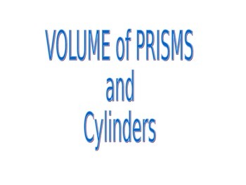 Preview of Volume of prisms and cylinders - powerpoint