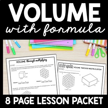 Preview of Intro to Volume Word Problems Rectangular Prisms Guided Notes, Real World Review