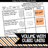 Volume with Cubic Units |  Solve and Snip® | 5th