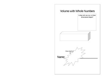 Preview of Volume with Whole Numbers Book