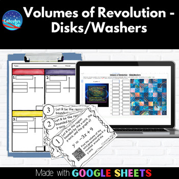 Preview of Volumes of Revolution - Disks/Washers | Digital Activity Google™ Sheets