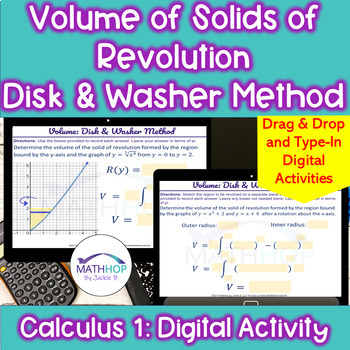 Preview of Volumes of Solids of Revolution: Disk & Washer Method - A Digital Activity