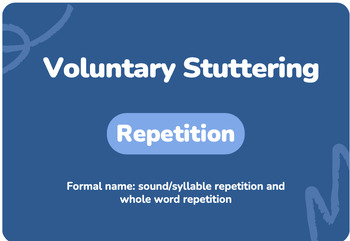 Preview of Voluntary Stuttering Activity for Adults, Teens and Older Kids (repetition)
